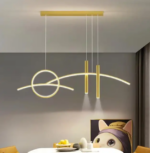 Lustre Led Gold Moderne Suspendue 100cm 3 Couleurs JHA27G